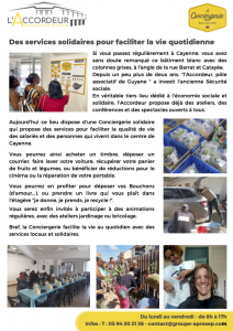 Des services pour faciliter la vie Conciergerie Solidaire Guyane